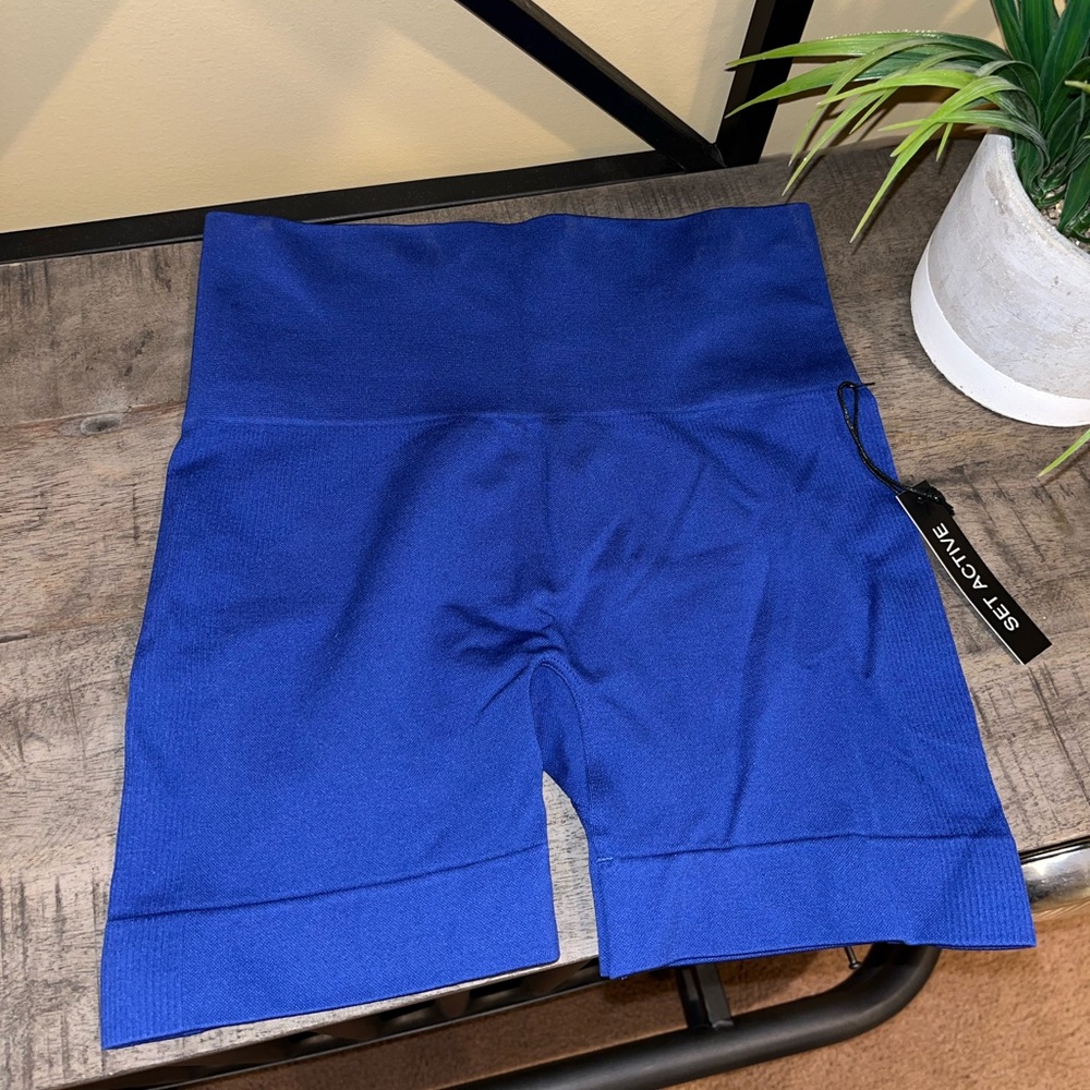 SET ACTIVE Biker Shorts Ribbed Sculptflex NWT